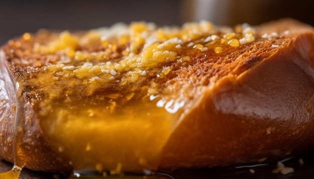 Kostenloses Foto frisch gebackenes hausgemachtes rustikales brot mit von ki erzeugtem honig