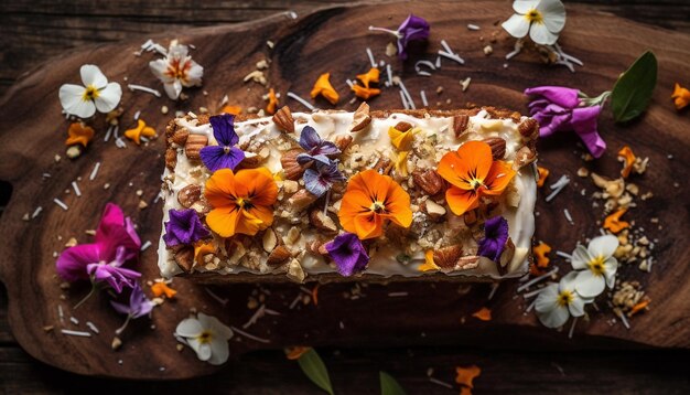 Kostenloses Foto frisch gepflückter strauß bio-wildblumen, eine farbenfrohe tischdekoration, generiert von ki