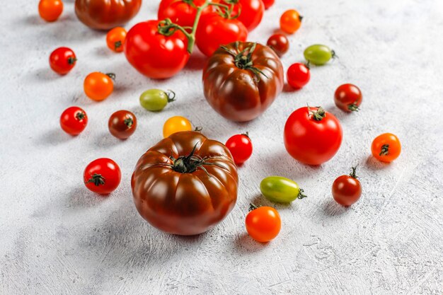 Frische Bio verschiedene Tomaten.