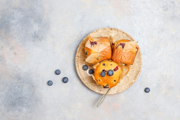 Frische hausgemachte leckere Blaubeermuffins.