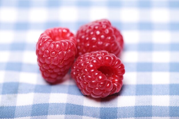 Frische Himbeeren auf dem Tisch