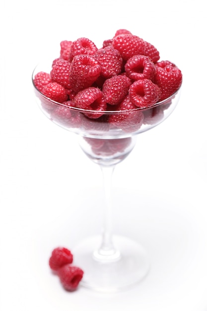 Frische Himbeeren im Glas