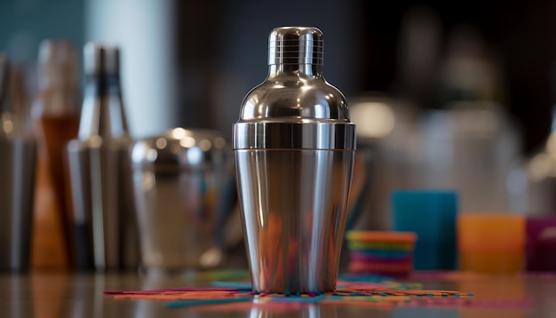 Kostenloses Foto frische in einer sauberen modernen küchenglasflasche aus edelstahl, die durch künstliche intelligenz erzeugt wurde