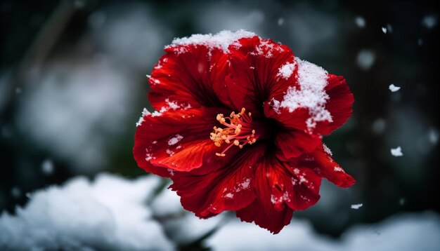 Kostenloses Foto frische und schönheit in der natur lebendige hibiskusblüten, die von ki erzeugt werden