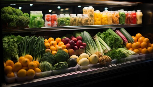 Frische und Vielfalt gibt es in der durch künstliche Intelligenz generierten gesunden Ernährung im Supermarkt im Überfluss