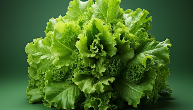 Kostenloses Foto frischer grüner biologischer salat eine gesunde vegetarische mahlzeit, die von künstlicher intelligenz erzeugt wurde