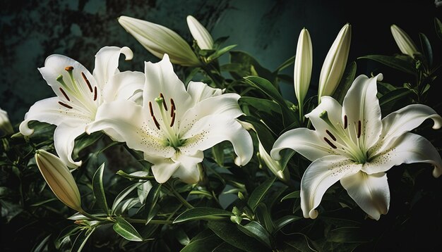 Frischer Strauß bunter Blumen in einer Vase, generiert von KI