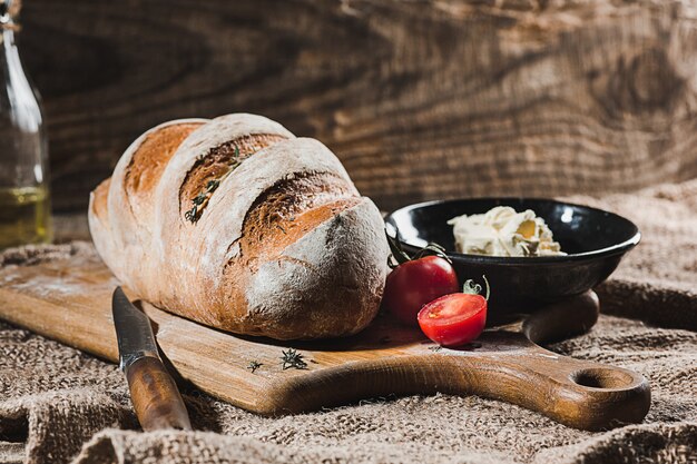 Frisches Brot auf Tischnahaufnahme