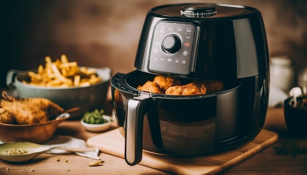 Kostenloses Foto frisches brot, heißer kaffee, rustikale, hausgemachte mahlzeit, die von ki erzeugt wird