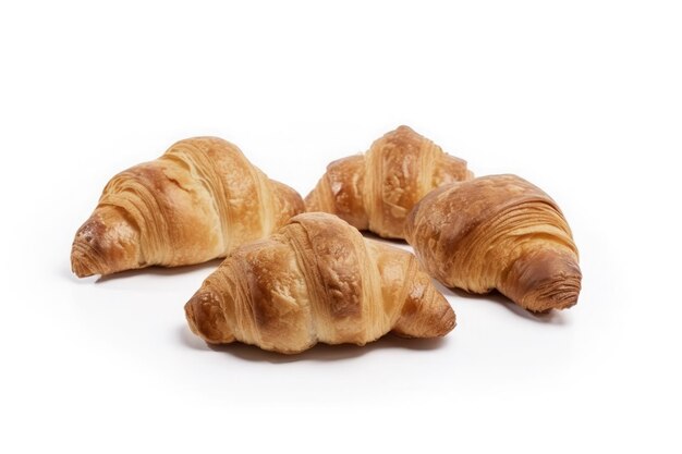 Frisches Croissant isoliert auf weißem Hintergrund AI generativ