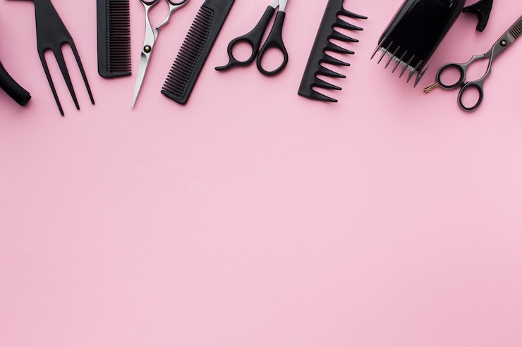 Kostenlose Foto friseurbedarf mit kopienraum