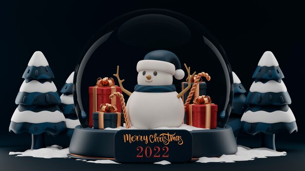 Frohe Weihnachten 2022 mit Schneemann