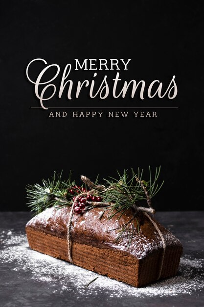 Frohe weihnachten banner mit leckerem dessert