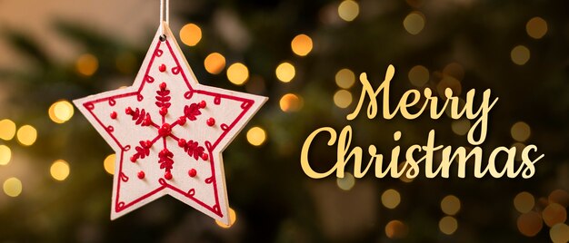 Frohe Weihnachten-Banner mit Stern