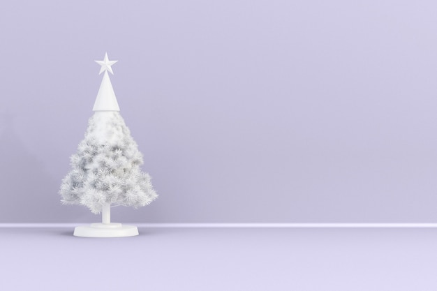 Frohe Weihnachten-Komposition mit Pine Tree Branches Vorderansicht. Neujahrsrahmenmodell mit Kopienraum 3D-Rendering