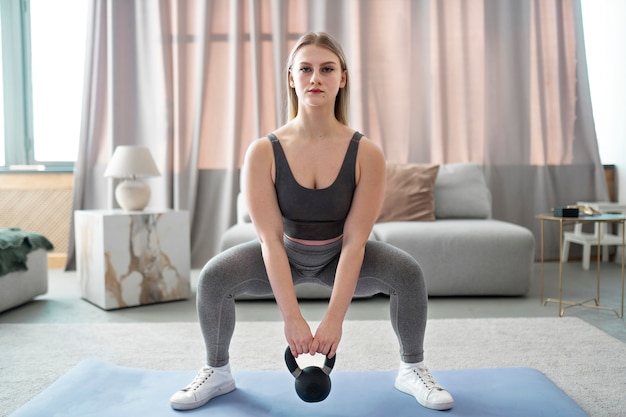 Full-Shot-Frauentraining mit Kettlebell