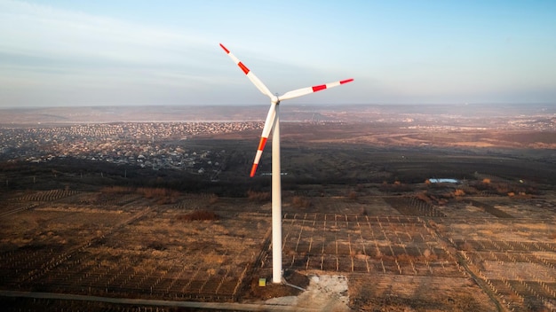 Funktionierende Windkraftanlage in Moldawien