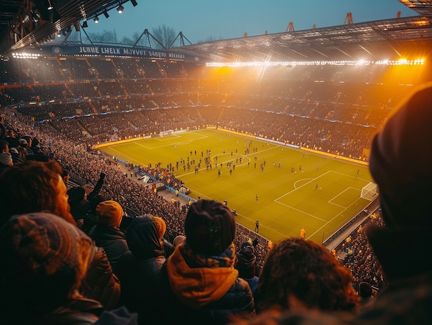 Fußballfans, die ihr Team anfeuern