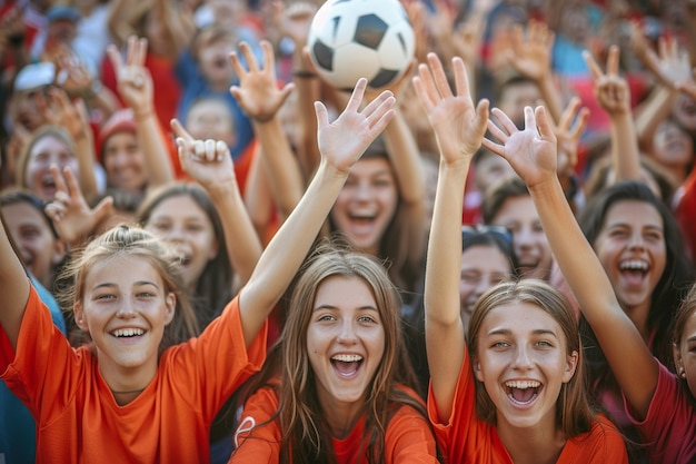 Kostenloses Foto fußballfans, die ihr team im stadion anfeuern