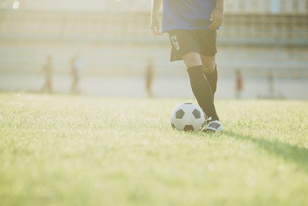 Fußballspieleraktion auf dem Stadion