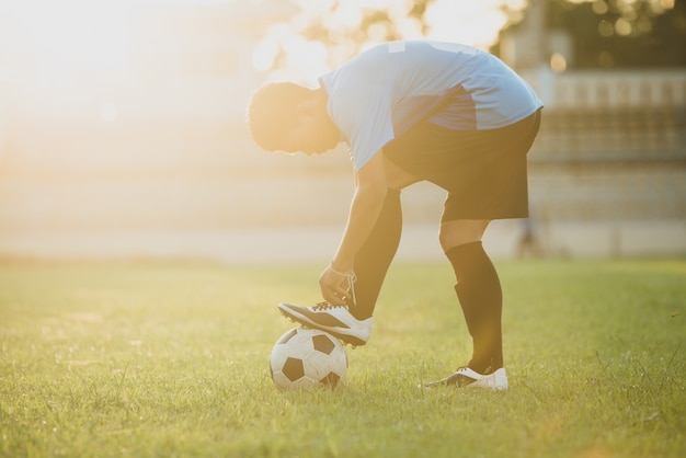 Fußballspieleraktion auf dem Stadion