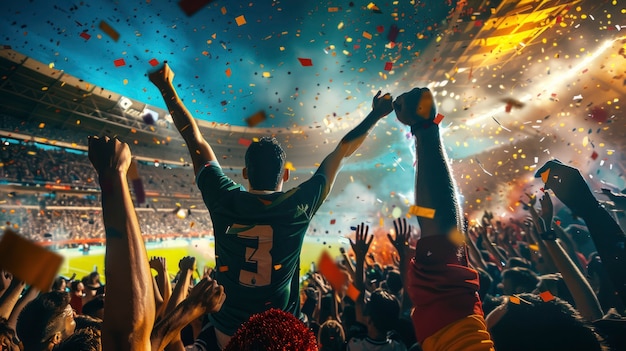 Fußballstadion voll von Leuten