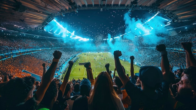 Kostenloses Foto fußballstadion voll von leuten