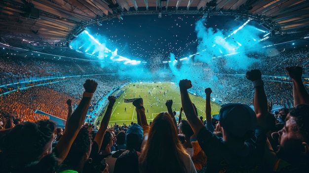 Fußballstadion voll von Leuten