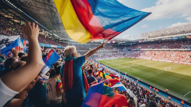 Fußballstadion voll von Leuten