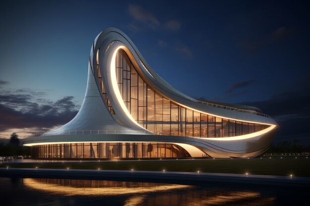 Futuristische Architektur von Geschäftsgebäuden