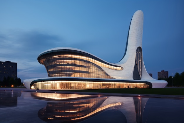 Kostenloses Foto futuristische architektur von geschäftsgebäuden