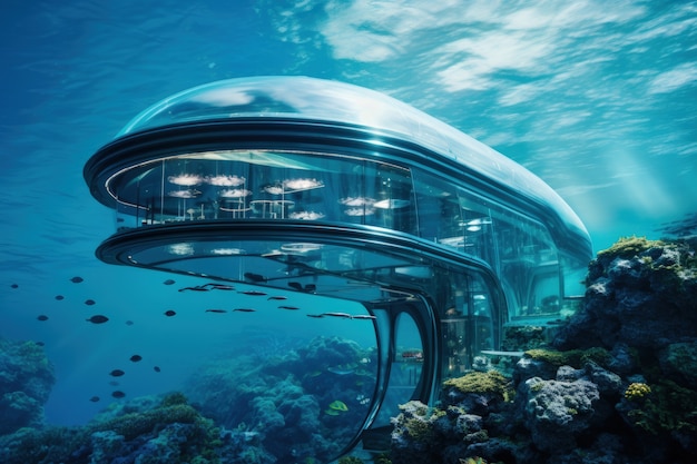 Futuristische Darstellung der Architektur von Wasserhäusern