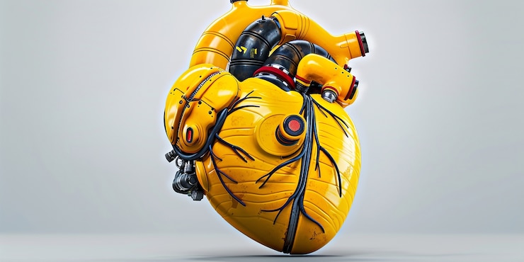 Kostenlose Foto futuristische darstellung eines robotischen menschlichen herzens