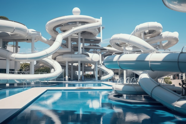 Futuristische Darstellung eines Wasserparks