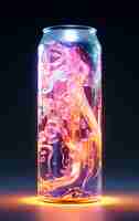 Kostenloses Foto futuristische farbenfrohe soda-dose