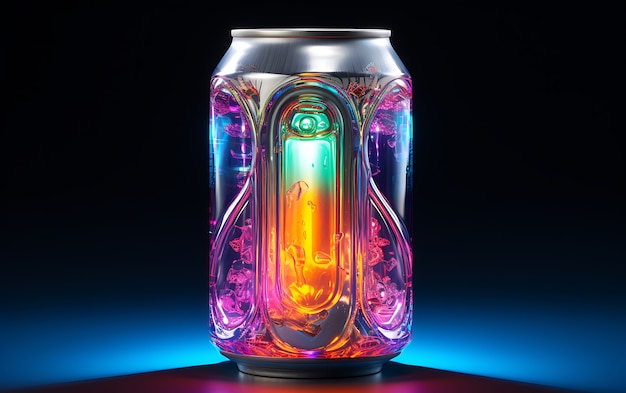 Futuristische farbenfrohe Soda-Dose