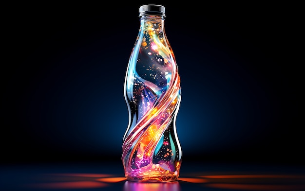 Kostenloses Foto futuristische farbenfrohe sodaflasche