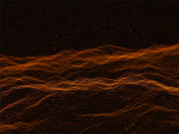 Futuristischer 3D-Hintergrund mit fließenden Cyberpartikeln