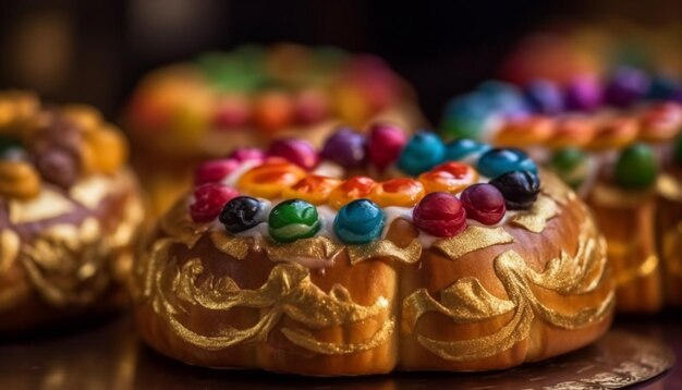 Gebackener Beeren-Käsekuchen eine generative AI-Gourmet-Genussfeier