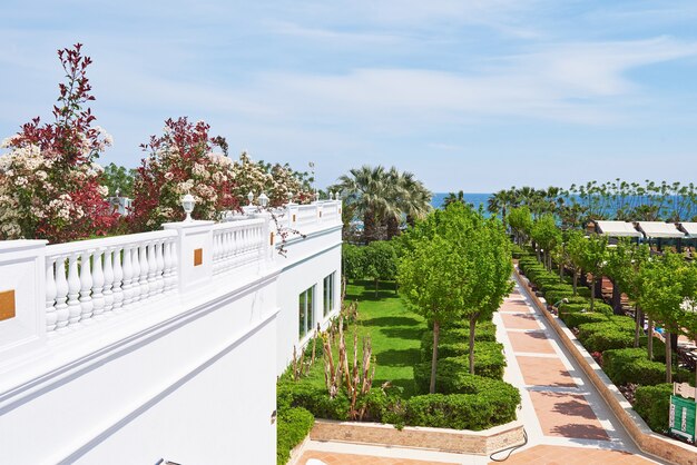 Geben Sie ein luxuriöses Sommervillenhotel Amara Dolce Vita Luxury Hotel ein. Schöne Architektur. Tekirova-Kemer. Truthahn
