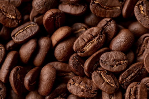Gebratener brauner Kaffeebohnehintergrund