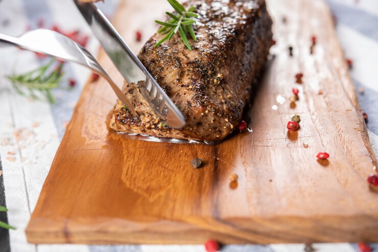 Kostenlose Foto gebratenes rinderfilet