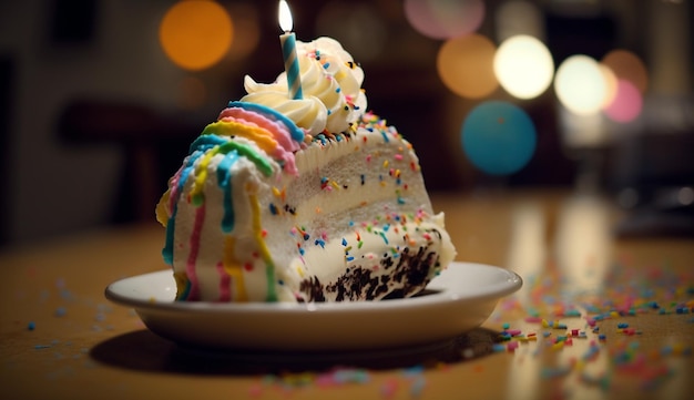 Geburtstag Dessert Kerze Essen Feier süß Gourmet-Party generative AI