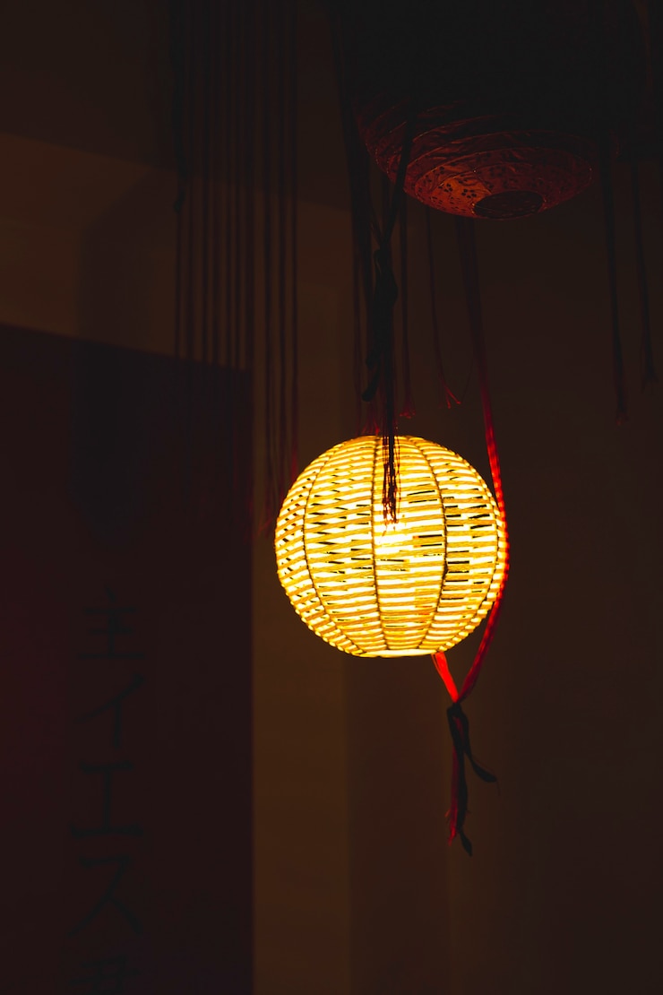 Kostenlose Foto gelbe chinesische laterne