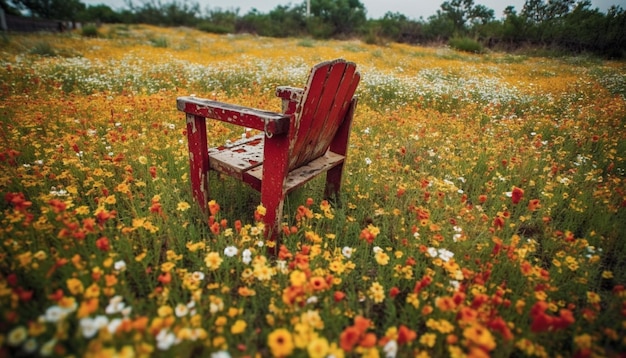 Kostenloses Foto gelbe wildblumen blühen in einer ruhigen, von ki generierten wiesenszene