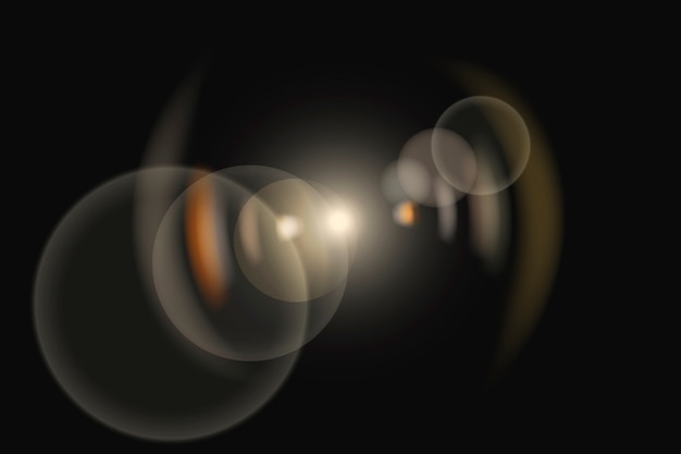 Gelbes Lens Flare mit Ring-Geisterlichteffekt
