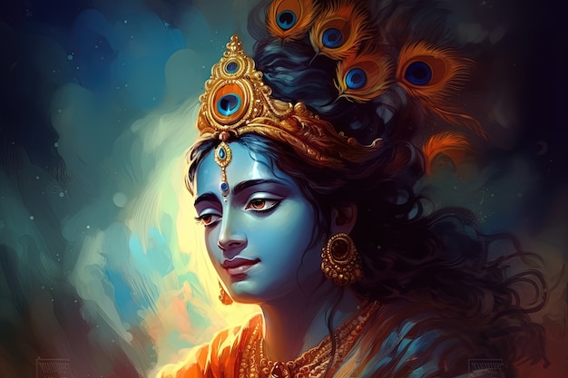 Gemälde, das Krishna darstellt