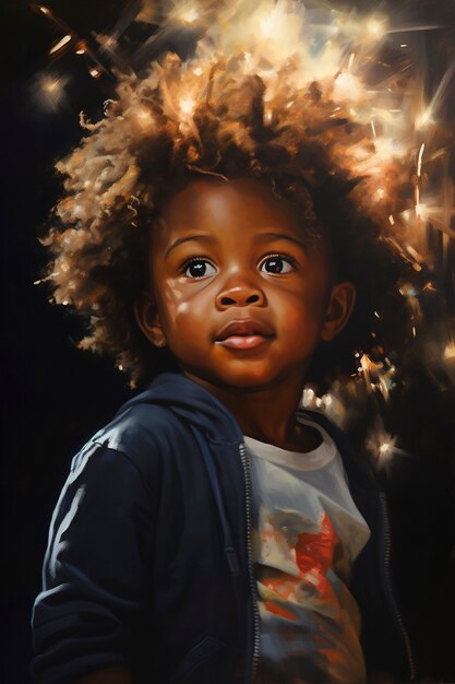 Gemälde von niedlichen Kindesporträts