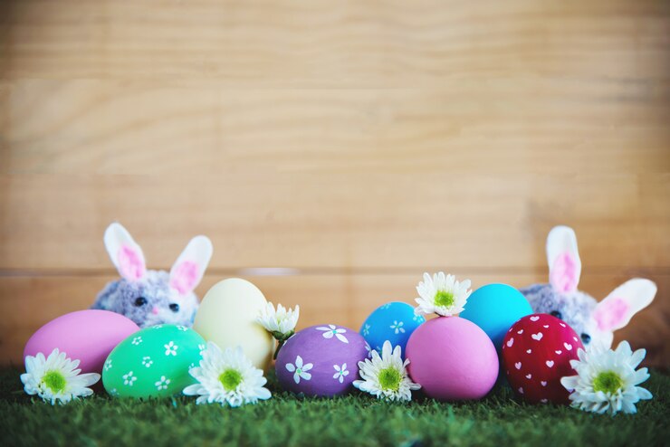 Kostenlose Foto gemalter bunter ostereihintergrund - ostern-feiertagsfeier-hintergrundkonzept
