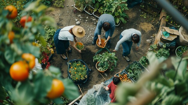 Gemeinschaft von Menschen, die in der Landwirtschaft zusammenarbeiten, um Nahrungsmittel anzubauen